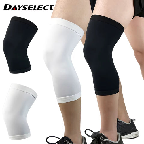 1Pcs Sports Knee Pads Silicone Anti-Slip Knitted Compression Leg Guards Fitness Outdoor Running and Cycling Mountain Climbing